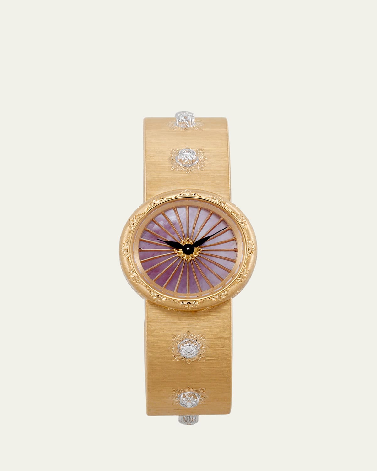 Macri Classic Yellow Gold Bracelet Watch with Diamonds