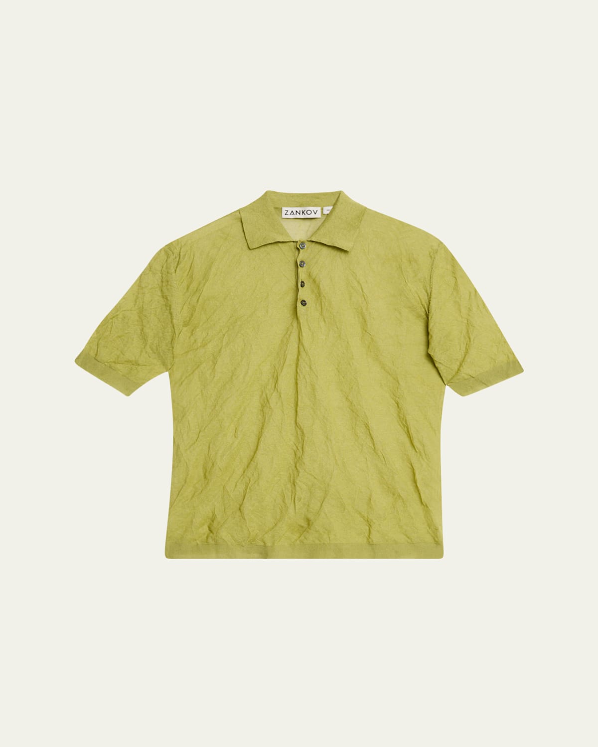 Men's Origami Crinkled Polo Shirt