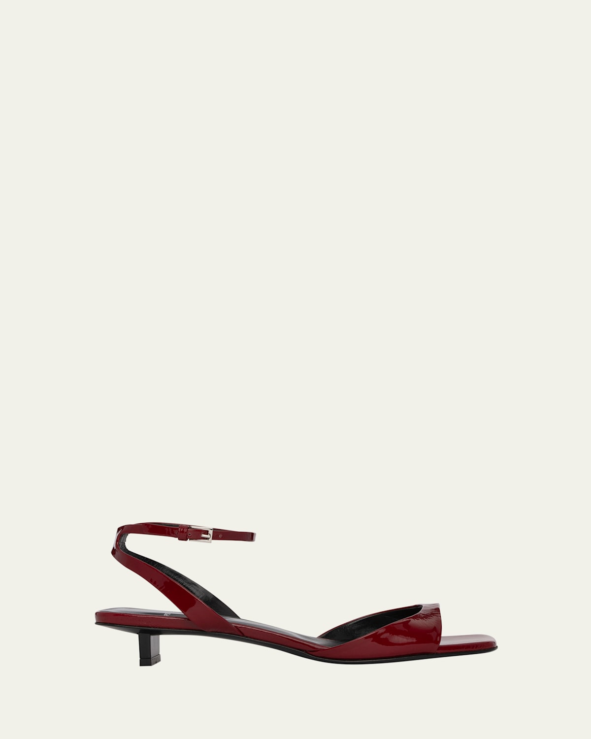 Stella Patent Kitten Ankle-Strap Sandals