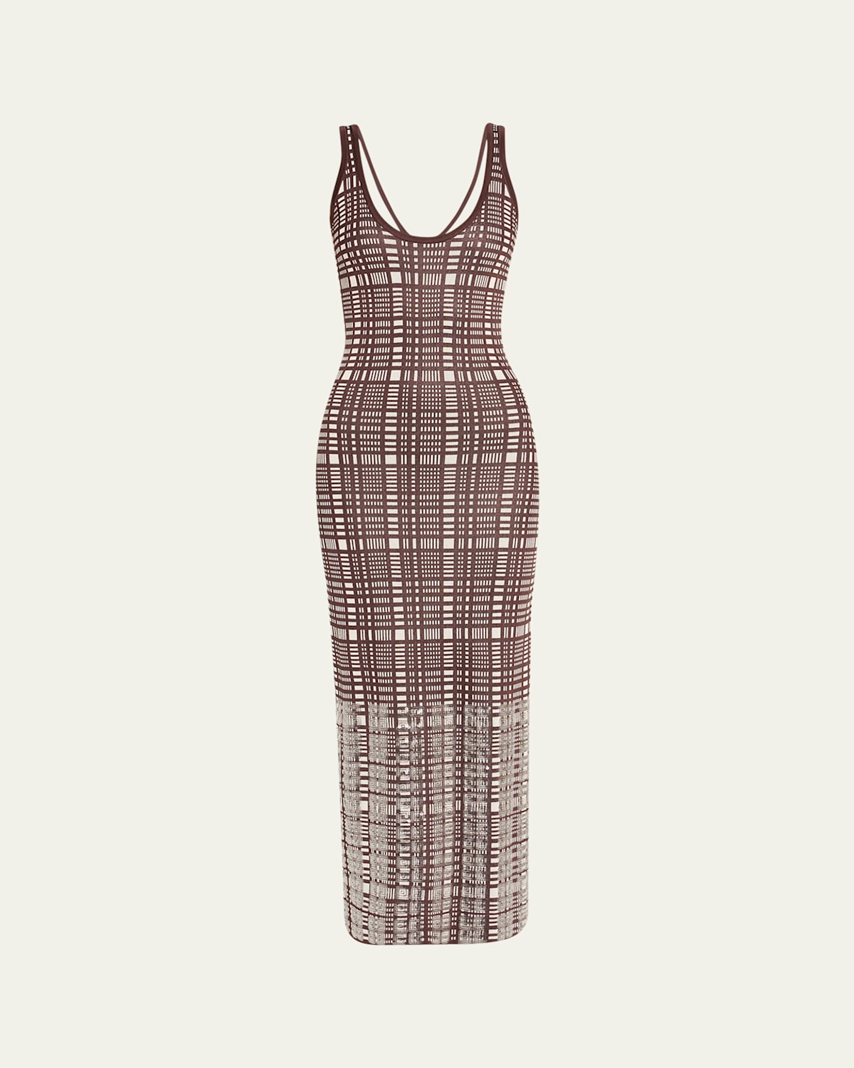 Jaqueline Sequined Check Sleeveless Maxi Dress
